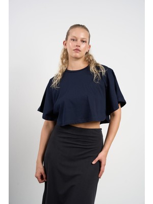 HANIQA Kadın Crop Kısa Kollu Yazlık T-Shirt 36-42 | 25191