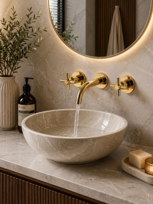 FUALORA 3 Delikli Ankastre Lavabo Bataryası Gümüş