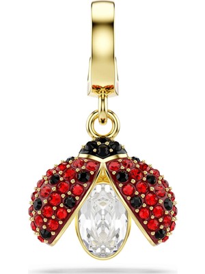 Swarovski Idyllia Charm Karışık Kesim Uğur Böceği Kırmızı Sarı Altın Rengi Kaplama