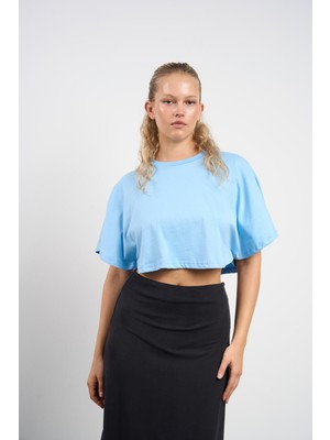 HANIQA Kadın Crop Kısa Kollu Yazlık T-Shirt 36-42 | 25191