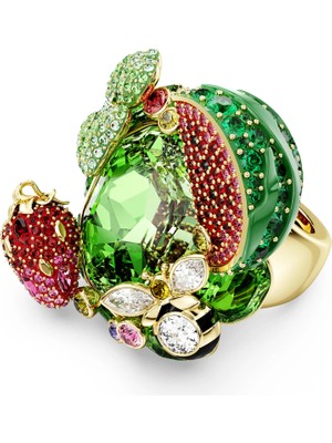 Swarovski Idyllia Motif Yüzük Çok Renkli Sarı Altın Rengi Kaplama