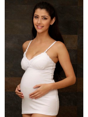 Hays Mom Fonksiyonlu Dantelli Atlet S Beden Beyaz Renkli Emzirme İçin Özel Tasarım
