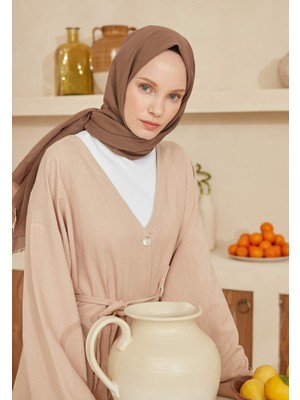 Fresh Scarfs Koyu Vizon İnce Pamuk Vual Şal