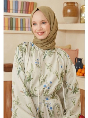 Fresh Scarfs Puslu Yeşil İnce Pamuk Vual Şal