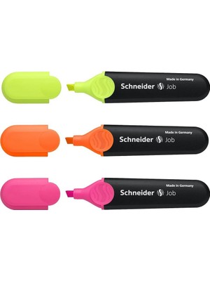 Schneider 150 Canlı Renkler Fosforlu Kalem Set 3'lü Kesik Uçlu Su Bazlı Mürekkep