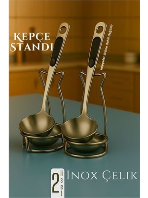 Uravas Store Hsnet Inox Kepçe Standı - 2 Li Kaşık Kepçe Standı- Profesyonel Şef Tasarımı