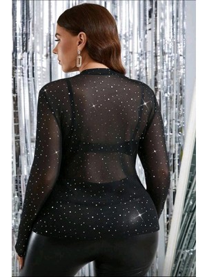 Aura Dantel Lucygirls Büyük Beden Tasarım Kol Tül Bluz