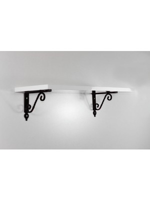 Decormet Retro Raf Seti 20x60 cm P.beyaz+Siyah Çok Amaçlı Kullanım için Klasik Tasarım