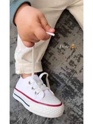 Ymn Ayakkabı Günlük Keten Rahat Beyaz Bebek & Çocuk Sneaker Convers Spor Ayakkabı