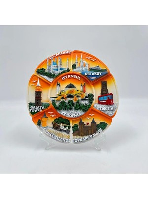 Mevlana Bazaar Ayasofya Kabartmalı Dekoratif Tabak Masa ve Duvar Dekor 18 cm
