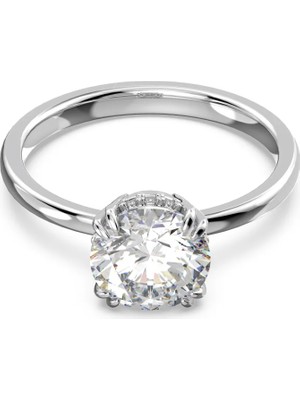 Swarovski Constella Round Yüzük Princess Cut Beyaz Rodyum Kaplama 55