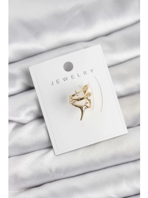 Uravas Store Gold Renk Pirinç Diken Model Kıkırdak Earcuff Küpe - TJ-BKP11621