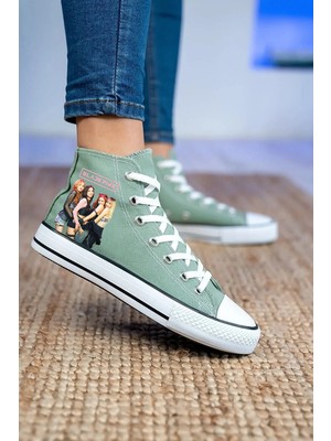 Ymn Ayakkabı Black Pink Baskılı Mint Yeşili Bilekli Spor Ayakkabı Çocuk Sneaker Blackpink