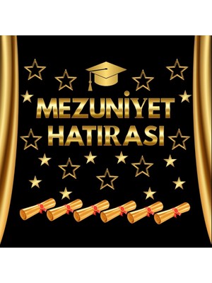 Ti Play Mezuniyet Hatıra Fotoğrafı Panosu Pvc Vinil Pano Süsü 160X160 cm | Tek Parça 06