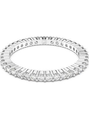 Swarovski Vittore Yüzük Round Cut Beyaz Rodyum Kaplama 58