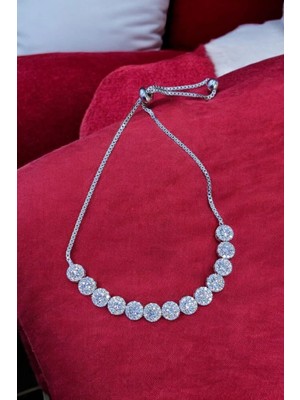 Moda Gümüş 925 Ayar Gümüş Zirkon Taşlı Su Yolu Asansör Bileklik