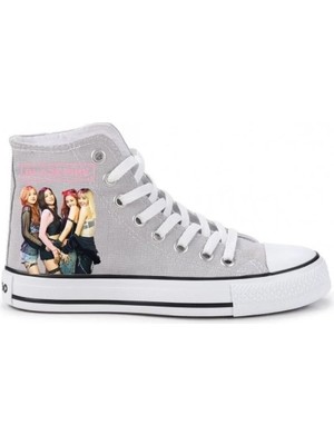 Ymn Ayakkabı Black Pink Baskılı Gri Bilekli Spor Ayakkabı Çocuk Sneaker Blackpink