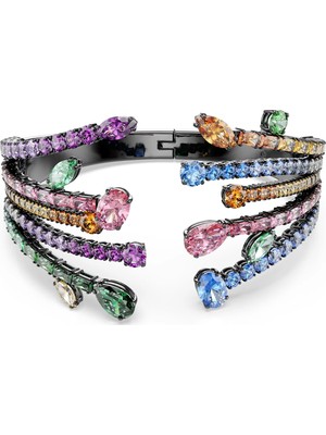 Swarovski Matrix Bileklik Karışık Kesim Buket Çok Renkli Rutenyum Kaplama S