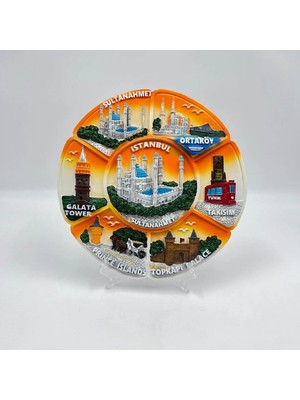 Mevlana Bazaar Sultanahmet Kabartmalı Dekoratif Tabak Masa ve Duvar Dekoru 15 cm