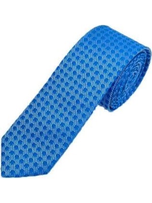 Brianze 5 cm Mavi Desenli Slim Kravat