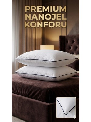 Uravas Store Nano Jel Lüks Yastık 2'li Set 50X70CM 1200GR Pamuklu Kumaş