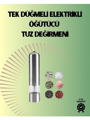 Uravas Store Mey Ithalat® Pilli Otomatik Baharat Değirmeni Gıda Sınıfı Çelik Sessiz Öğütücü Alet