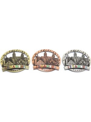 Istanbul Temalı Metal Magnet Yuvarlak Tasarım