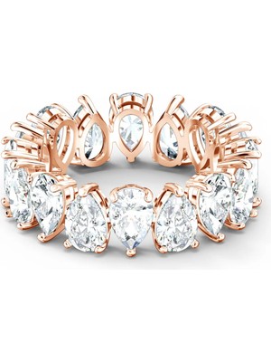 Swarovski Vittore Pear Yüzük Beyaz Pembe Altin Rengi Kaplama 60 60