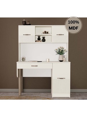 Comiet Menekşe Mdf Kitaplıklı Dolaplı  Çalışma Masası