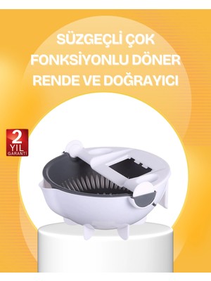 Uravas Store 5 Fonksiyonlu Döner Süzgeçli Rende ve Dilimleyici Aparat
