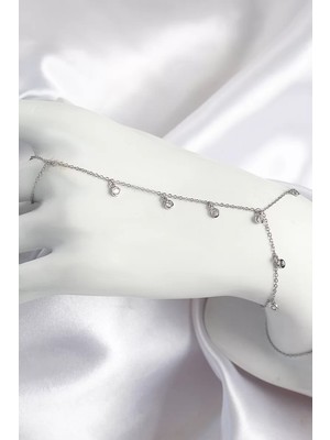Uravas Store Pirinç Zirkon Taşlı Sallantılı Model Gümüş Renk Kadın Şahmeran - TJ-SN696