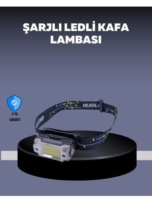 Uravas Store USB Şarjlı Mini LED Kafa Feneri 50M Odak 150M Geniş Aydınlatm