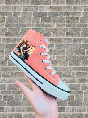 Ymn Ayakkabı Black Pink Baskılı Nar Çiçeği Bilekli Spor Ayakkabı Çocuk Sneaker Blackpink