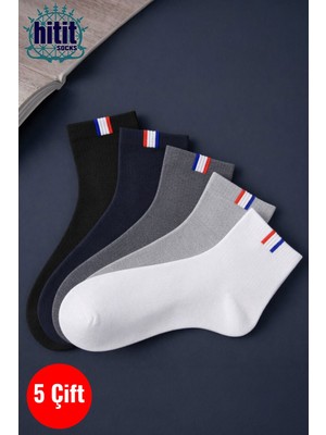 Hitit Socks Erkek 5 Çift Modern Tarz  Kısa Konç Soket Çorap Çok Renkli