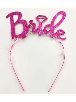 Uravas Store Fuşya Renk Bekarlığa Veda Italik Yazı Alyanslı Bride Taç