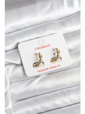 Uravas Store 14K Gold Renk Kaplama Burgu Model cm Kadın Küpe - TJ-BKP11402