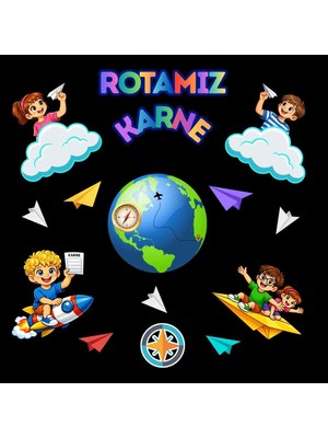 Ti Play Karne Günü Temalı Rotamız Karne Okul Panosu Figür Seti | Hazır Kesim Sınıf Süsü