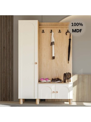 Comiet Papatya Mdf Raflı Askılıklı Portmanto Ayakkabılık