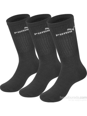Puma Elements Crew Sock Unisex 3'lü Çorap Siyah 88329601 Yumuşak Doku ve Nefes Alabilir Kumaş