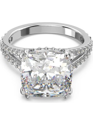 Swarovski Constella Yüzük Square Cut Beyaz Rodyum Kaplama 60 60