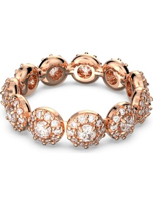 Swarovski Constella Band Yüzük Pave Beyaz Pembe Altin Rengi Kaplama 50 50
