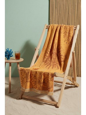 Sarı Sun %100 Pamuklu Plaj Havlusu 70X140 cm