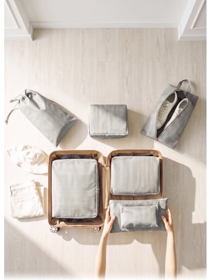 Ocean Home Textile 7'li Gri Balıksırtı Düzenleyici Set 100% Polipropilen Malzeme ile Üretilmiştir
