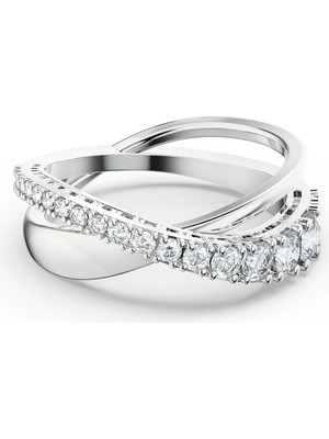Swarovski Twist Rows Yüzük Beyaz Rodyum Kaplama 60 60