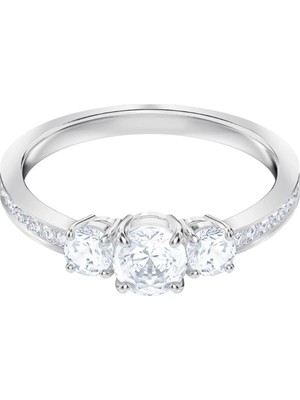 Swarovski Attract Trilogy Round Yüzük Beyaz Rodyum Kaplama 60 60