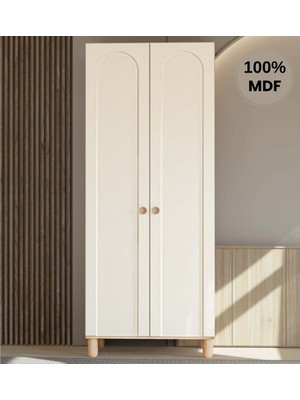 Comiet Papatya Mdf 2 Kapak Ayaklı Tasarım Gardırop