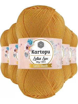 Royaleks Group 5 Adet Lotus Lux Bikini Büstiyer Bluz Simli Örgü Ipi K318 Koyu Sarı
