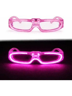 Uravas Store Pembe LED Işıklı Parti Gözlüğü 3 Modlu – Glow & Gece Eğlence Gözlüğü