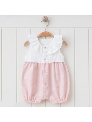 Butik Kız Bebek %100 Pamuklu Çıt Çıt Düğme Detaylı Tulum