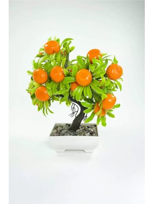 Royaleks Group Dekor Ağaç Portakal Ağacı Saksılı Dekoratif Ağaç Biblo 24X13 cm